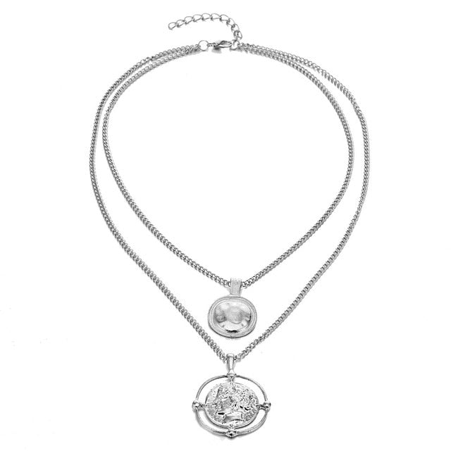 Hanging Portrait Coin Necklace
