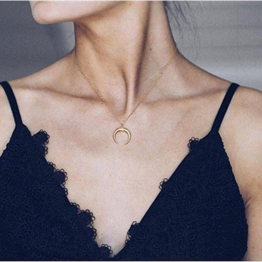 Single Crescent Moon Necklace