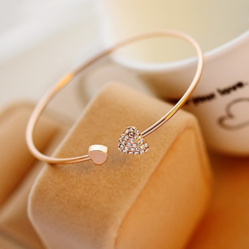 Crystal Double Heart Bracelet