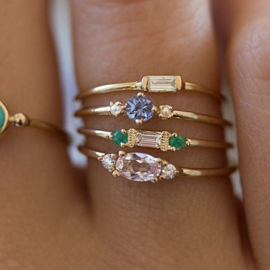 Gems & Gold Rings set