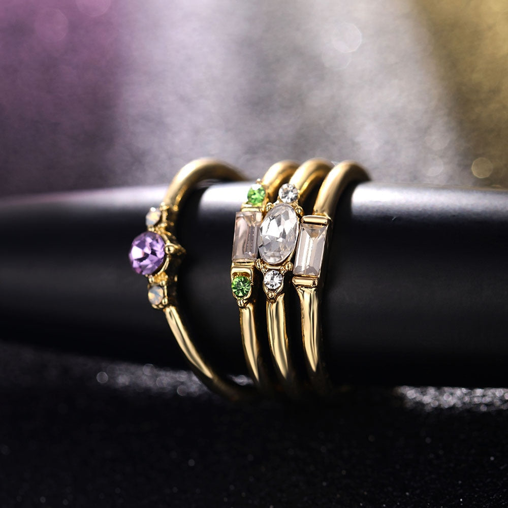 Gems & Gold Rings set
