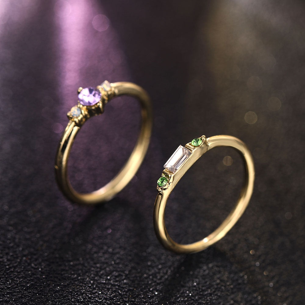 Gems & Gold Rings set