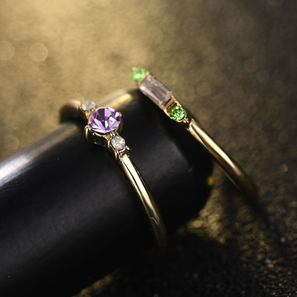 Gems & Gold Rings set