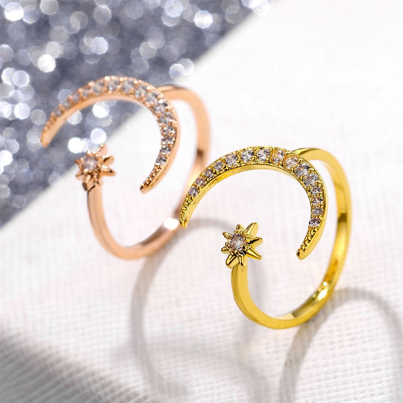 Cx Star Moon Ring