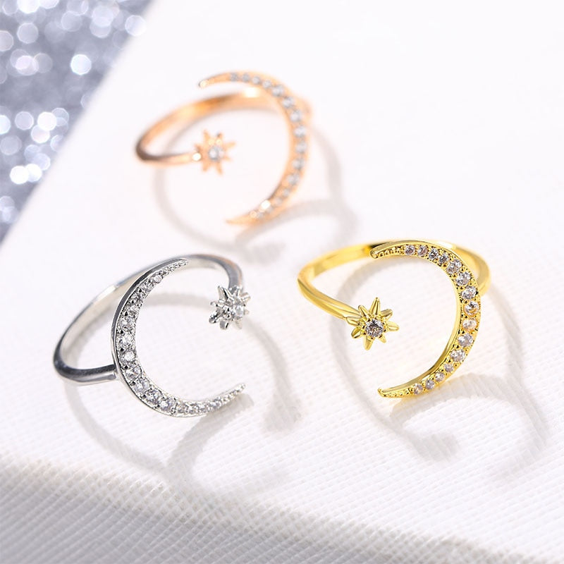 Cx Star Moon Ring