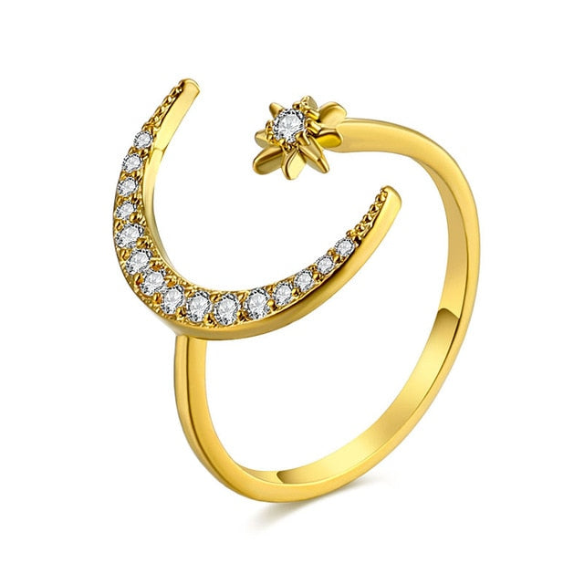 Cx Star Moon Ring