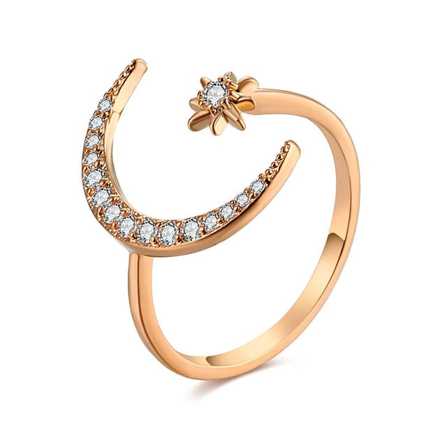 Cx Star Moon Ring