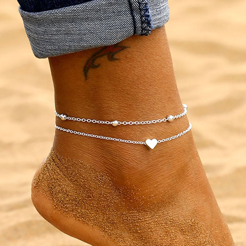 Heart Anklet 2 layers