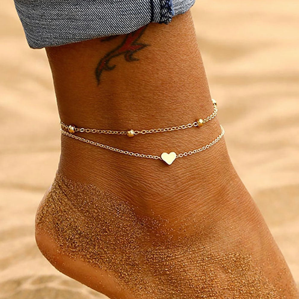 Heart Anklet 2 layers