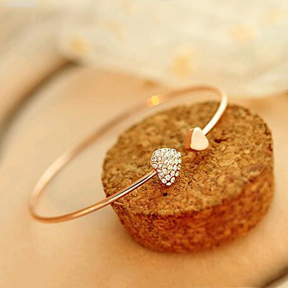 Crystal Double Heart Bracelet