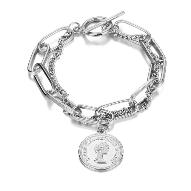 Portrait Coin Bracelet
