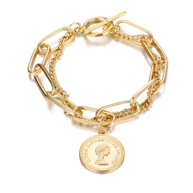 Portrait Coin Bracelet