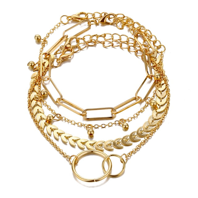Vintage Circle Interlocking Fishbone