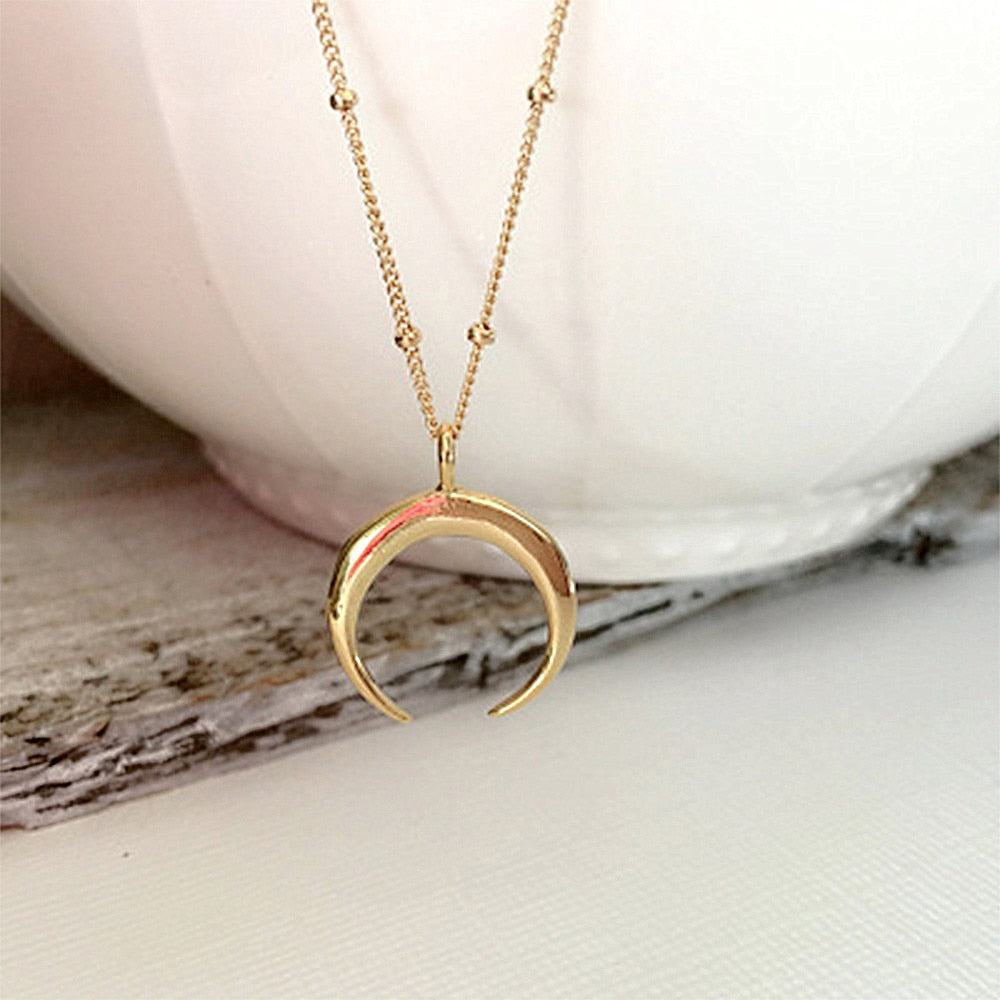Single Crescent Moon Necklace